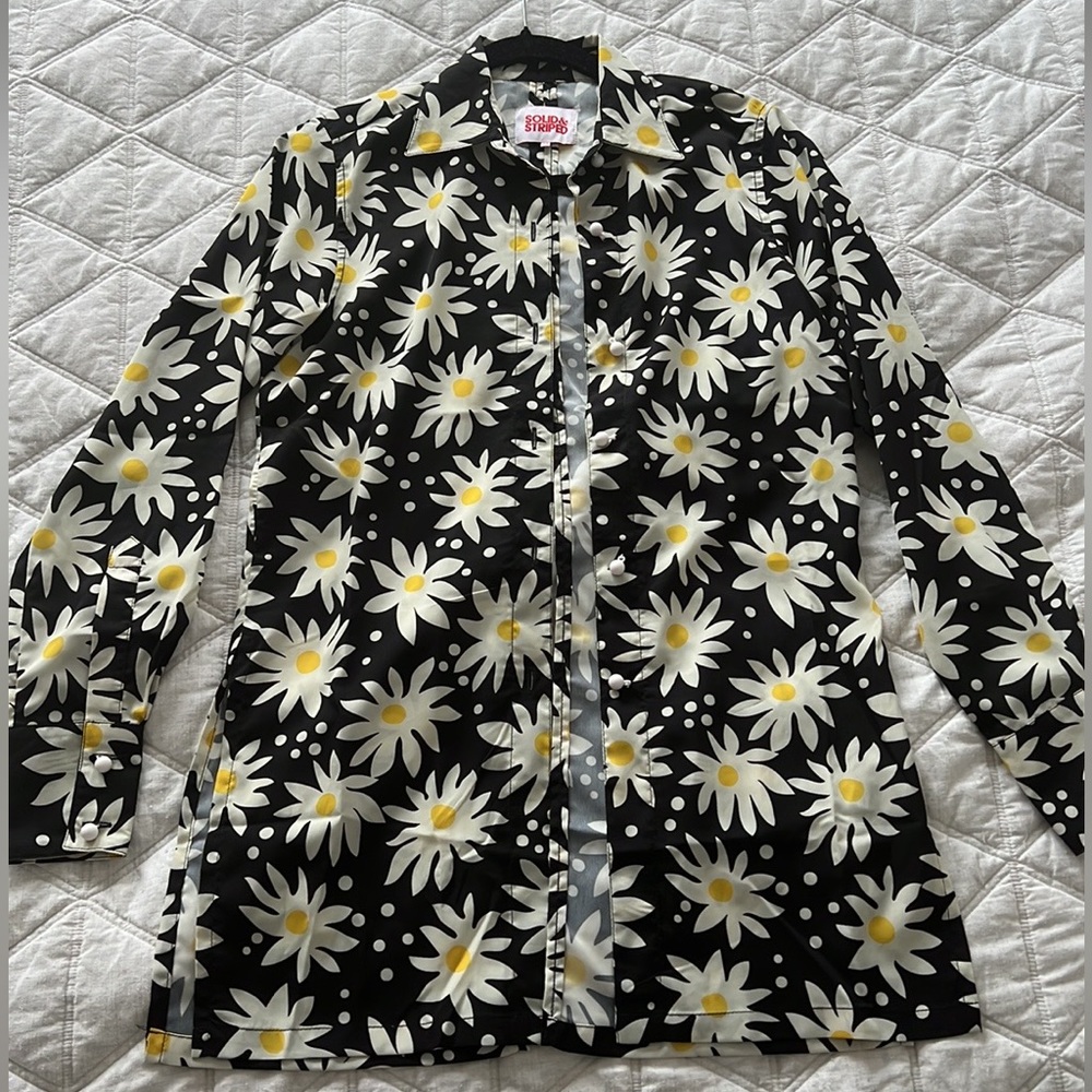 NWOT Solid & Striped Swim Cover-up